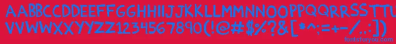 Estoybueno Font – Blue Fonts on Red Background