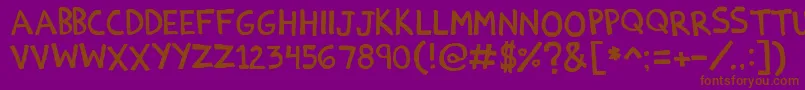 Estoybueno-Schriftart – Braune Schriften auf violettem Hintergrund