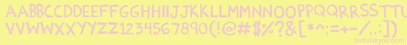 Estoybueno-fontti – vaaleanpunaiset fontit keltaisella taustalla