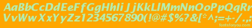 More about MachadosanssskBoldItalic Font MachadosanssskBoldItalic Font – Green Fonts on Orange Background