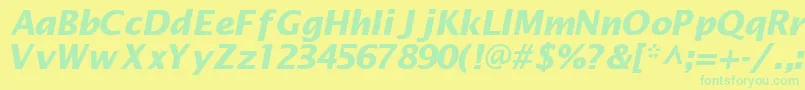 MachadosanssskBoldItalic Font – Green Fonts on Yellow Background