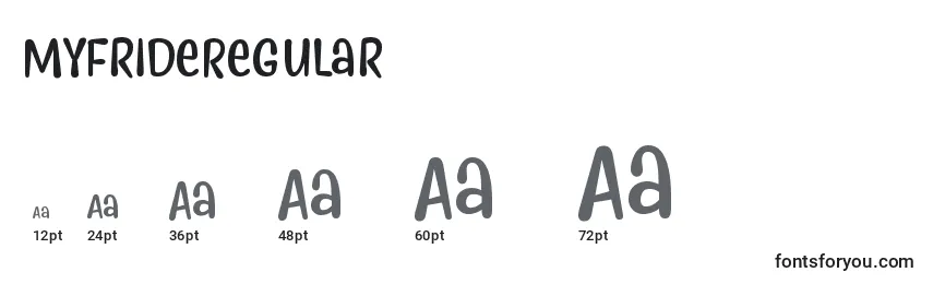 MyfrideRegular Font Sizes