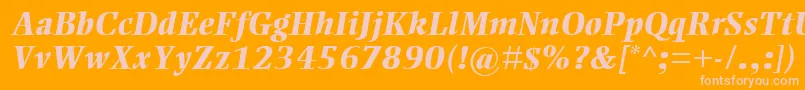 EllingtonMtExtraBoldItalic Font – Pink Fonts on Orange Background