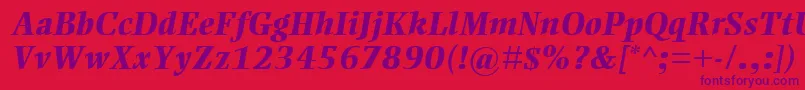 EllingtonMtExtraBoldItalic Font – Purple Fonts on Red Background