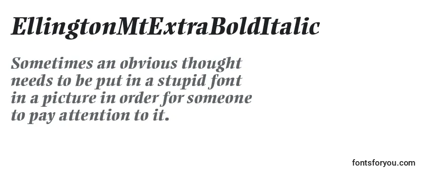 Review of the EllingtonMtExtraBoldItalic Font