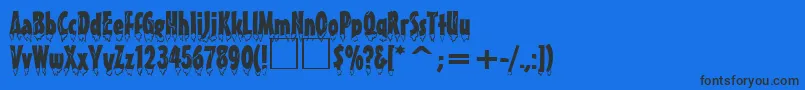 EiszapfenNormalDb-Schriftart – Schwarze Schriften auf blauem Hintergrund