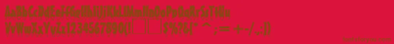 EiszapfenNormalDb-fontti – ruskeat fontit punaisella taustalla