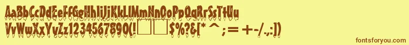 EiszapfenNormalDb Font – Brown Fonts on Yellow Background