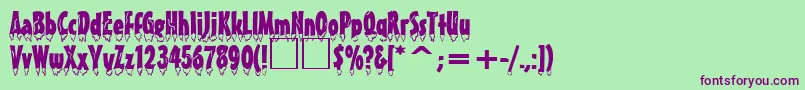 EiszapfenNormalDb Font – Purple Fonts on Green Background