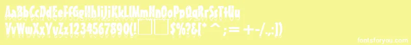 EiszapfenNormalDb Font – White Fonts on Yellow Background