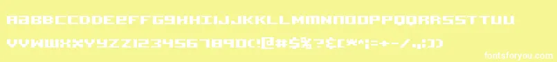 フォントAcknowtt – 黄色い背景に白い文字