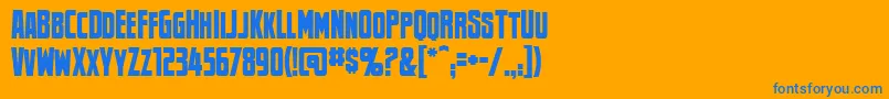 Czcionka Newsflashbb – niebieskie czcionki na pomarańczowym tle