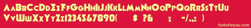 MinotaurPhatte Font – Yellow Fonts on Red Background