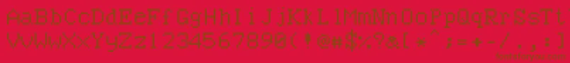 Czcionka Bncuword – brązowe czcionki na czerwonym tle