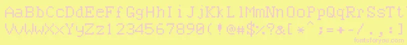 Bncuword-fontti – vaaleanpunaiset fontit keltaisella taustalla