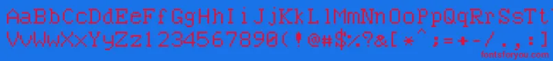 フォントBncuword – 赤い文字の青い背景