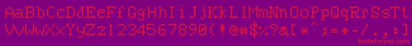 Bncuword-Schriftart – Rote Schriften auf violettem Hintergrund