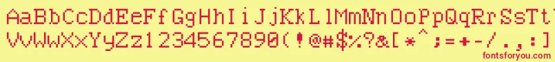 フォントBncuword – 赤い文字の黄色い背景