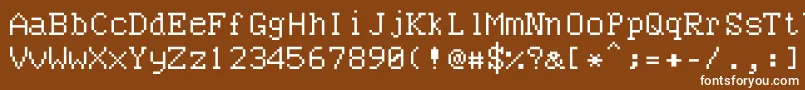Bncuword-Schriftart – Weiße Schriften auf braunem Hintergrund
