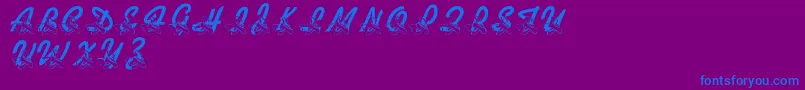 LmsDanceShoes Font – Blue Fonts on Purple Background