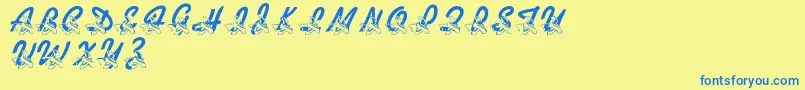 LmsDanceShoes Font – Blue Fonts on Yellow Background