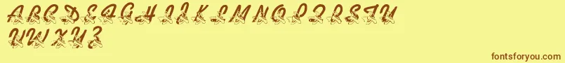 LmsDanceShoes Font – Brown Fonts on Yellow Background