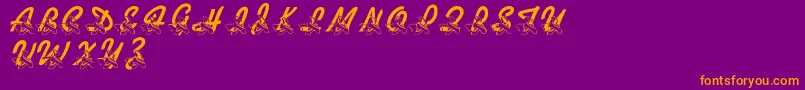 LmsDanceShoes Font – Orange Fonts on Purple Background