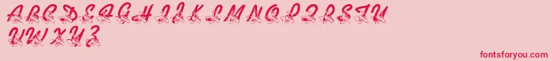 LmsDanceShoes Font – Red Fonts on Pink Background
