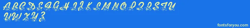 LmsDanceShoes Font – Yellow Fonts on Blue Background