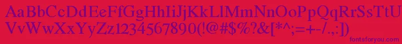 Romandeadfno2stdDemibold Font – Purple Fonts on Red Background