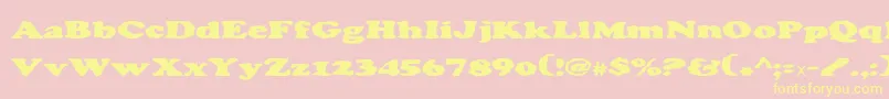 Charlemagne-Schriftart – Gelbe Schriften auf rosa Hintergrund