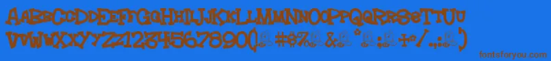 Hoedown Font – Brown Fonts on Blue Background