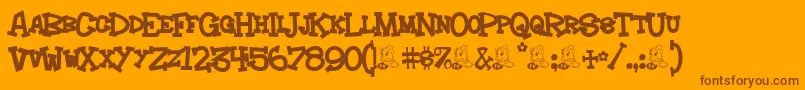 Hoedown Font – Brown Fonts on Orange Background