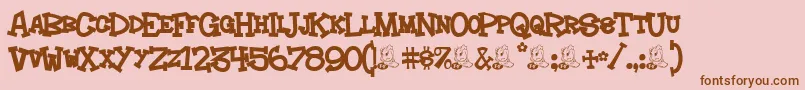 Hoedown-fontti – ruskeat fontit vaaleanpunaisella taustalla