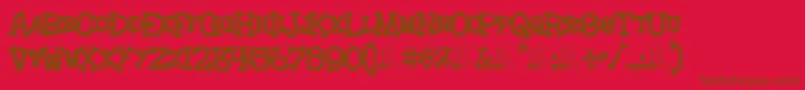 Hoedown-fontti – ruskeat fontit punaisella taustalla
