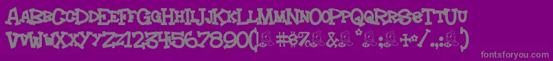 Hoedown-fontti – harmaat kirjasimet violetilla taustalla