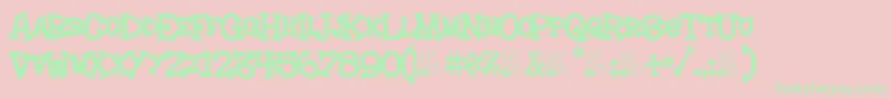Hoedown-fontti – vihreät fontit vaaleanpunaisella taustalla