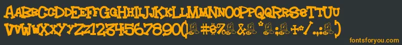 Hoedown Font – Orange Fonts on Black Background