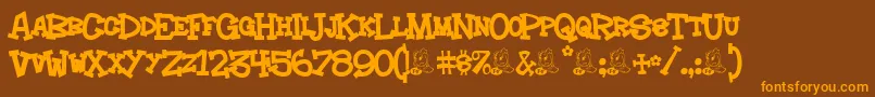 Hoedown Font – Orange Fonts on Brown Background