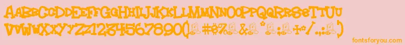 Hoedown Font – Orange Fonts on Pink Background