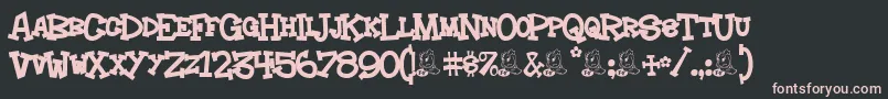 Hoedown Font – Pink Fonts on Black Background