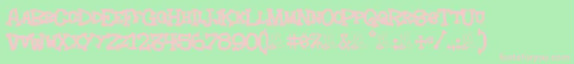 Hoedown Font – Pink Fonts on Green Background