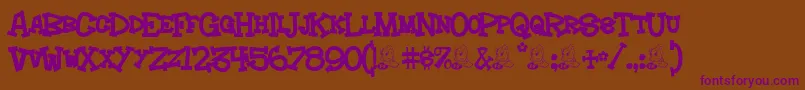 Hoedown Font – Purple Fonts on Brown Background
