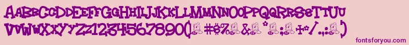 Hoedown Font – Purple Fonts on Pink Background