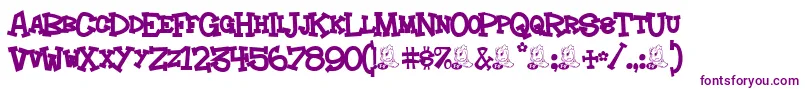 Шрифт Hoedown – фиолетовые шрифты на белом фоне