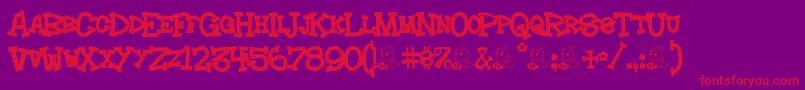 Шрифт Hoedown – красные шрифты на фиолетовом фоне