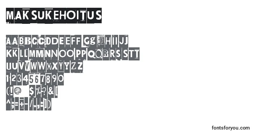 Schriftart Maksukehoitus – Alphabet, Zahlen, spezielle Symbole
