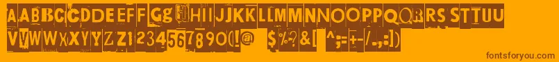 Weitere Informationen zur Maksukehoitus-Schriftart Maksukehoitus-Schriftart – Braune Schriften auf orangefarbenem Hintergrund