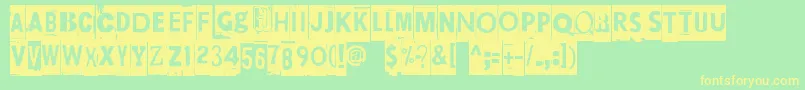 Maksukehoitus-Schriftart – Gelbe Schriften auf grünem Hintergrund