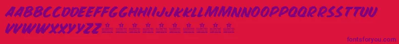 Czcionka PropagandaSightPersonalUse – fioletowe czcionki na czerwonym tle